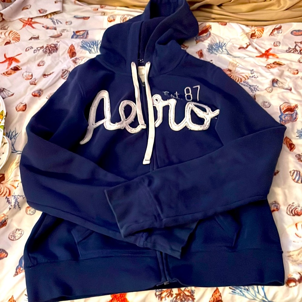 Aeropostal Navy zip Sweater